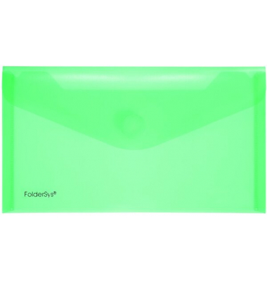 Dokumententasche 40103-54, Din Lang, transparent gr&uuml;n, Kunststoff, Klettverschluss