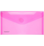 Dokumententasche 40103-84, Din Lang, transparent rot, Kunststoff, Klettverschluss