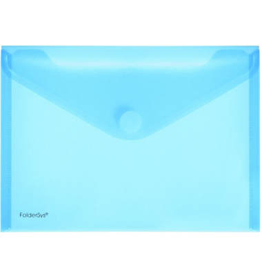 Dokumententasche 40102-44, A5 quer, transparent blau, Kunststoff, Klettverschluss