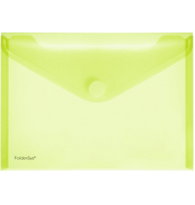 Dokumententasche 40102-64, A5 quer, transparent gelb, Kunststoff, Klettverschluss