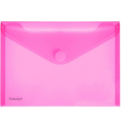 Dokumententasche 40102-84, A5 quer, transparent rot, Kunststoff, Klettverschluss