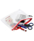 Reißverschlußtasche Mesh Bag PVC B6 220x173mm farblos/rot