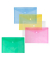 Dokumententasche - 40101-94, Din A4 quer, transparent blau/gr&uuml;n/rot/gelb und farblos, Polypropylen (PP), Klettverschluss