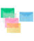 Dokumententasche - 40102-94, Din A5 quer, transparent blau/gr&uuml;n/rot/gelb und farblos, Polypropylen (PP), Klettverschluss