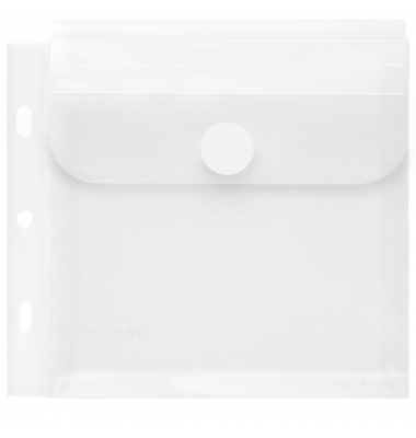 CD-Hülle, Abheftung+Dehnfalte 20 mm klar transparent, Klettverschluss