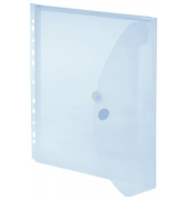 Dokumententasche 40109-44, A4 hoch, transparent blau, Kunststoff, Klettverschluss
