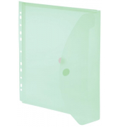 Dokumententasche 40109-54, A4 hoch, transparent gr&uuml;n, Kunststoff, Klettverschluss