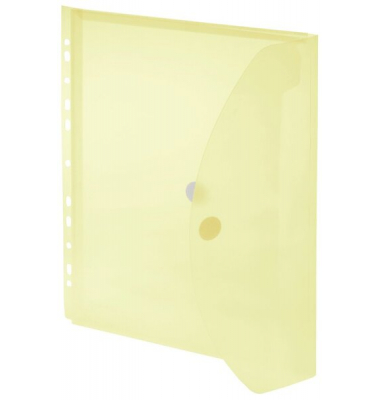 Dokumententasche 40109-64, A4 hoch, transparent gelb, Kunststoff, Klettverschluss
