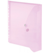 Dokumententasche 40109-84, A4 hoch, transparent rot, Kunststoff, Klettverschluss