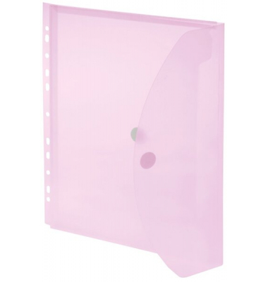 Dokumententasche 40109-84, A4 hoch, transparent rot, Kunststoff, Klettverschluss