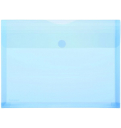 Dokumententasche 40105-44, A4 quer, transparent blau, Kunststoff, Klettverschluss