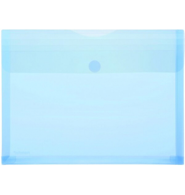 PP-Umschlag A4quer, Dehnfalten blau transparent