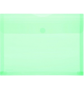 Dokumententasche 40105-54, A4 quer, transparent gr&uuml;n, Kunststoff, Klettverschluss