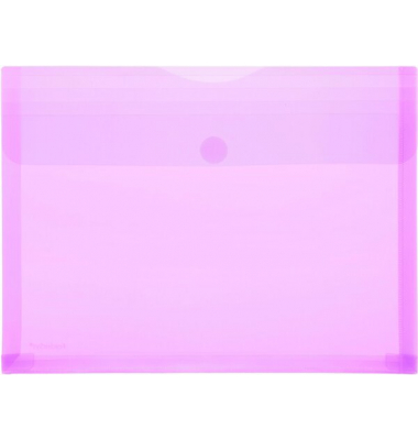 Dokumententasche 40105-84, A4 quer, transparent rot, Kunststoff, Klettverschluss