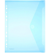 Dokumententasche 40106-44, A4 hoch, transparent blau, Kunststoff, Klettverschluss