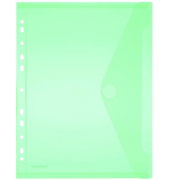 PP-Umschlag A4, Lochrand grün transparent