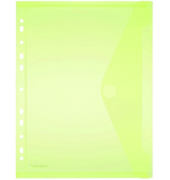 Dokumententasche 40106-64, A4 hoch, transparent gelb, Kunststoff, Klettverschluss