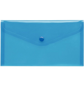 Dokumententasche 40913-44, Din Lang, transparent blau, Kunststoff, Druckknopfverschluss