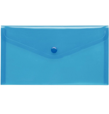 Dokumententasche 40913-44, Din Lang, transparent blau, Kunststoff, Druckknopfverschluss