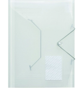 Eckspannmappe Jumbo 10028-04, A4 farblos-transparent Kunststoff 80g, mit 3 Einschlagklappen