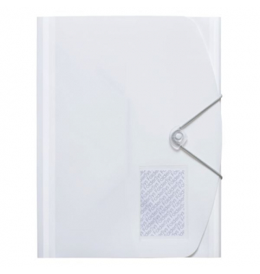Eckspannmappe Jumbo 10028-10, A4 wei&szlig; Kunststoff 80g, mit 3 Einschlagklappen