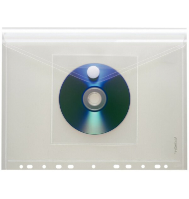 Umschlag A4, Lochrand, CD-Tasche farblos matt transparent