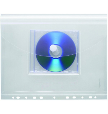 Umschlag, Dehnfalte, Abheftrand, CD farblos matt transparent