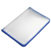 Transparent-Portfolio, A3, blau, Folie matt, mit Textil-Reißverschluss