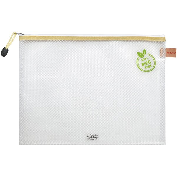 4250037429053 - PVC-freier Reißverschluß-Beutel A4 transparentbeige weißer Reiß- 4250037429053 FolderSys