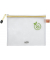 PVC-freier Reißverschluß-Beutel A5 transparent/beige, weißer Reiß-