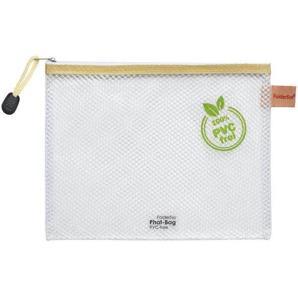 4250037429138 - PVC-freier Reißverschluß-Beutel B6 transparentbeige weißer Reiß- 4250037429138 FolderSys