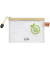 PVC-freier Reißverschluß-Beutel A6 transparent/beige, weißer Reiß-