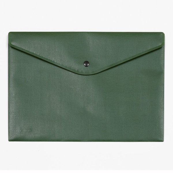 4250037429961 - Dokumententasche FolderSys schwarzer Druckknopfverschluss Polypropylen Format A4 grün 10 Stück