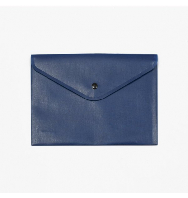 Dokumententasche 40112-40, A5, blau, Polypropylen (PP), Druckknopfverschluss