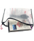 Bungee-Bag, A4, PVC-frei, grau/rot, PVC-frei, 2 rote Halteschlaufen zum