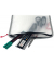 Bungee-Bag, A5, PVC-frei, grau/rot, PVC-frei, 2 rote Halteschlaufen zum