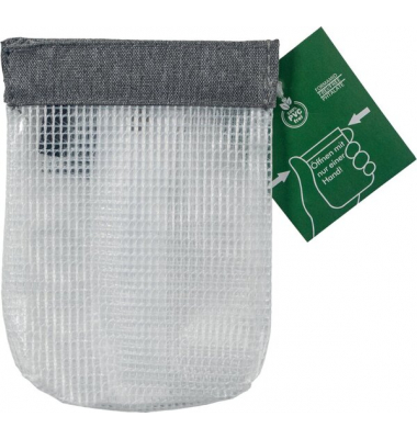 SnapBag, DIN A7, grauer Saum, farblos klar transparent, PVC-frei, mit