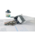 SnapBag, DIN A7, grauer Saum, farblos klar transparent, PVC-frei, mit