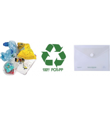 Dokumententasche FolderGreen 40706-00, Din A4, transparent farblos, Polypropylen (PP), Klettverschluss