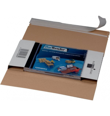 CD/DVD-Versandbox DL 225x125x12mm ohne Fenster, hk, Aufreißfaden