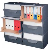 Archivcontainer 227160410, A4, grau, innen 50,4x30,5x32,5cm (TxBxH), Pappe