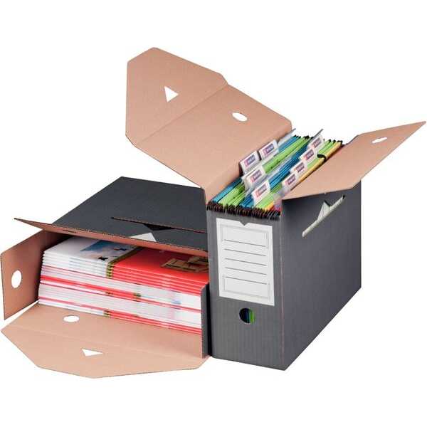 4250414108380 - Archivbox 226161310 A4 grau weiß innen 33x12x265cm (TxBxH) Pappe 4250414108380 Smartbox Pro