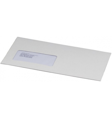 Briefumschlag 230111025, Din Lang, mit Fenster, selbstklebend, 250g, weiß