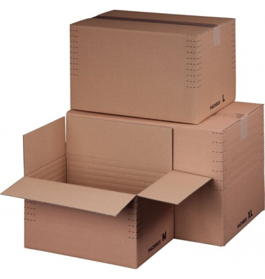 Faltkarton 212102010 braun, bis DIN A4, innen 320x220x80-190mm, Wellpappe