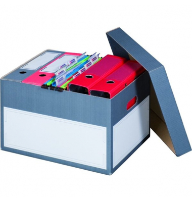 Archivcontainer 227160602, A4, grau, innen 41,4x33,1x26,6cm (TxBxH), Pappe