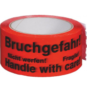 Signalpackband 245141336, Bruchgefahr, 50mm x 66m, rot/schwarz