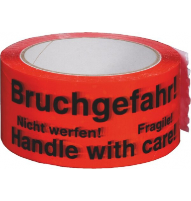 PP-Signal-Klebeband "Bruchgefahr!" Maße: 50 mm x 66 m