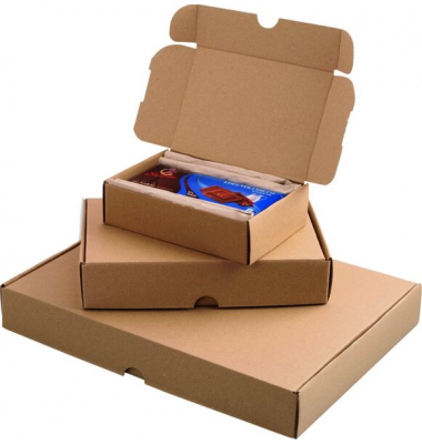 Maxibriefkarton 211107825 braun, porto-optimiert, bis DIN A5, innen 225x155x45mm, Wellpappe