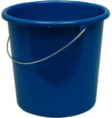 Plastikeimer rund 10l blau mit Metallbügel und Skala Plastikeimer rund 10l blau mit Metallbügel und Skala