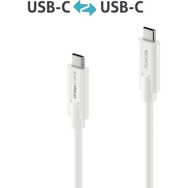 4251364709672 - USB-C-Kabel auf USB-C 31 Gen 2 weiß 050 m iSerie vergoldete 4251364709672 PureLink